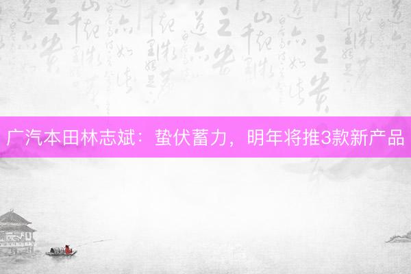 广汽本田林志斌：蛰伏蓄力，明年将推3款新产品