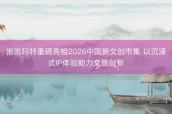 泡泡玛特重磅亮相2026中国新文创市集 以沉浸式IP体验助力文旅创新