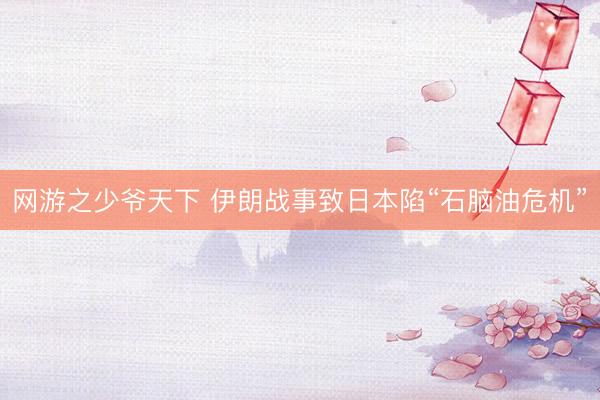 网游之少爷天下 伊朗战事致日本陷“石脑油危机”