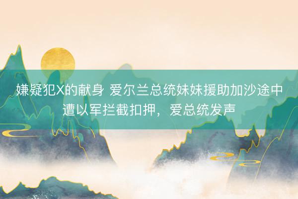 嫌疑犯X的献身 爱尔兰总统妹妹援助加沙途中遭以军拦截扣押，爱总统发声