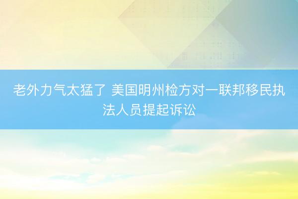 老外力气太猛了 美国明州检方对一联邦移民执法人员提起诉讼