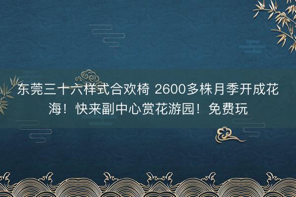 东莞三十六样式合欢椅 2600多株月季开成花海！快来副中心赏花游园！免费玩