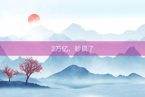2万亿，吵疯了