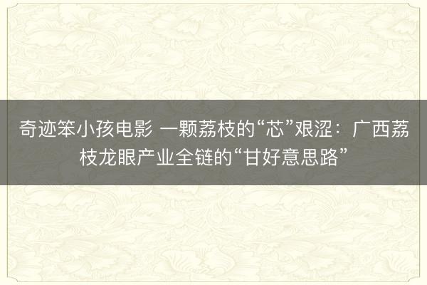 奇迹笨小孩电影 一颗荔枝的“芯”艰涩：广西荔枝龙眼产业全链的“甘好意思路”