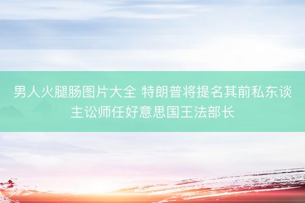 男人火腿肠图片大全 特朗普将提名其前私东谈主讼师任好意思国王法部长