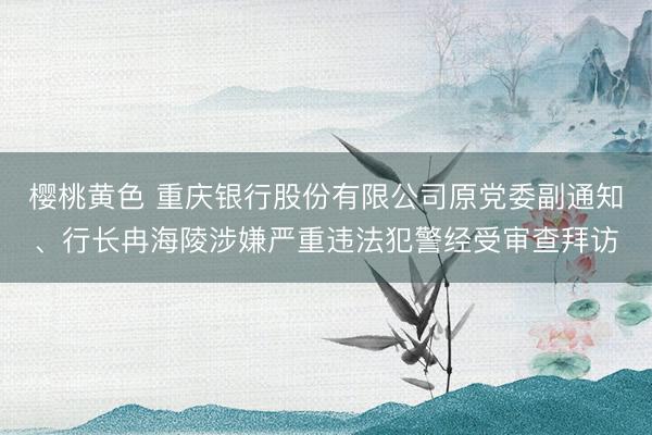 樱桃黄色 重庆银行股份有限公司原党委副通知、行长冉海陵涉嫌严重违法犯警经受审查拜访