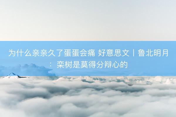 为什么亲亲久了蛋蛋会痛 好意思文丨鲁北明月：栾树是莫得分辩心的