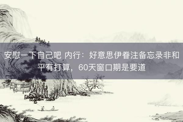 安慰一下自己吧 内行：好意思伊眷注备忘录非和平有打算，60天窗口期是要道